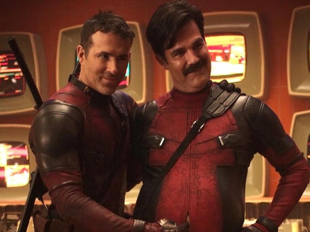 Ryan Reynolds e Rob Delaney no set de Deadpool e Wolverine - Foto: Marvel Studios / Disney