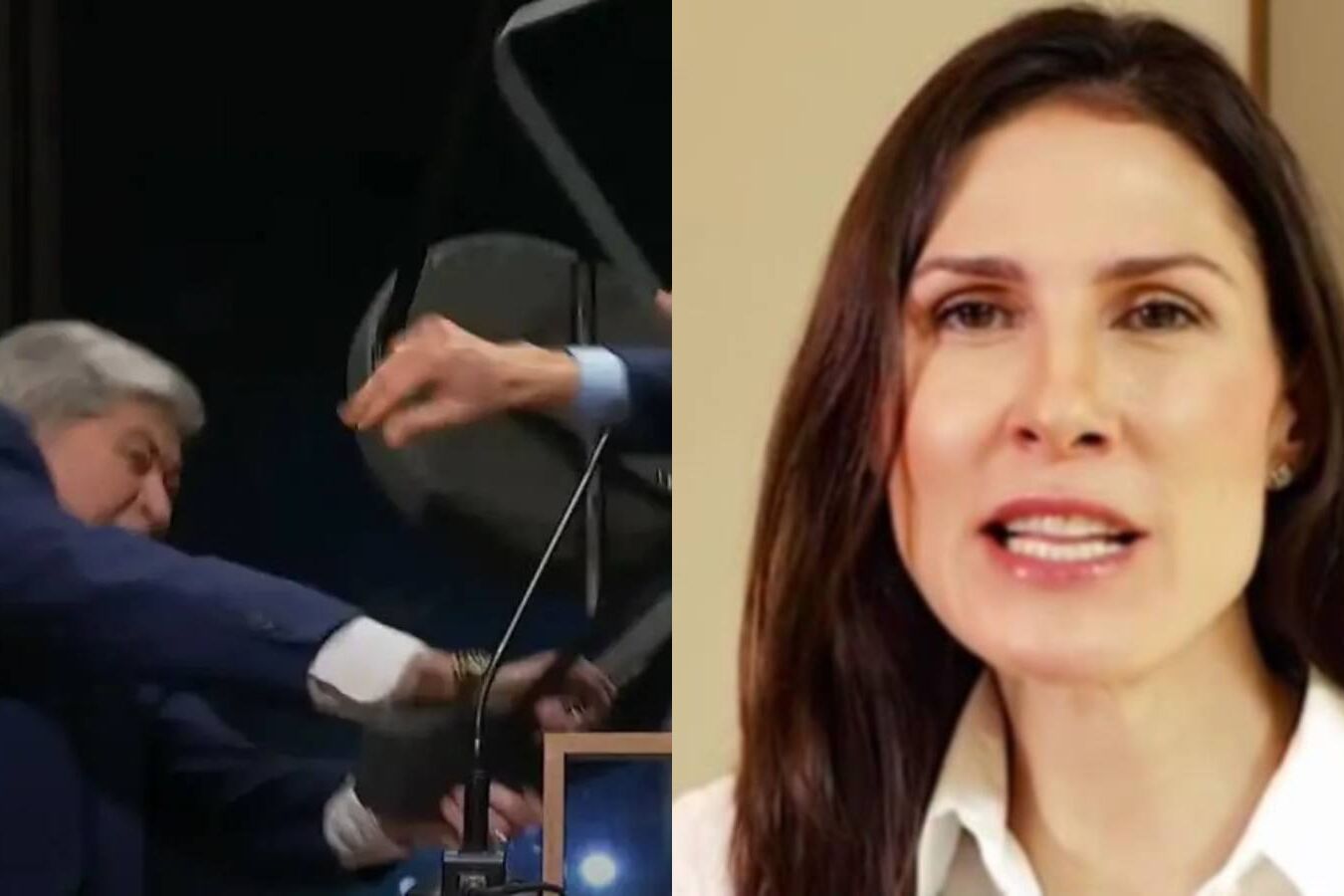 Datena usou a cadeira de Maria Helena (NOVO) para agredir Pablo Marçal em debate - Foto: TV Cultura / Instagram