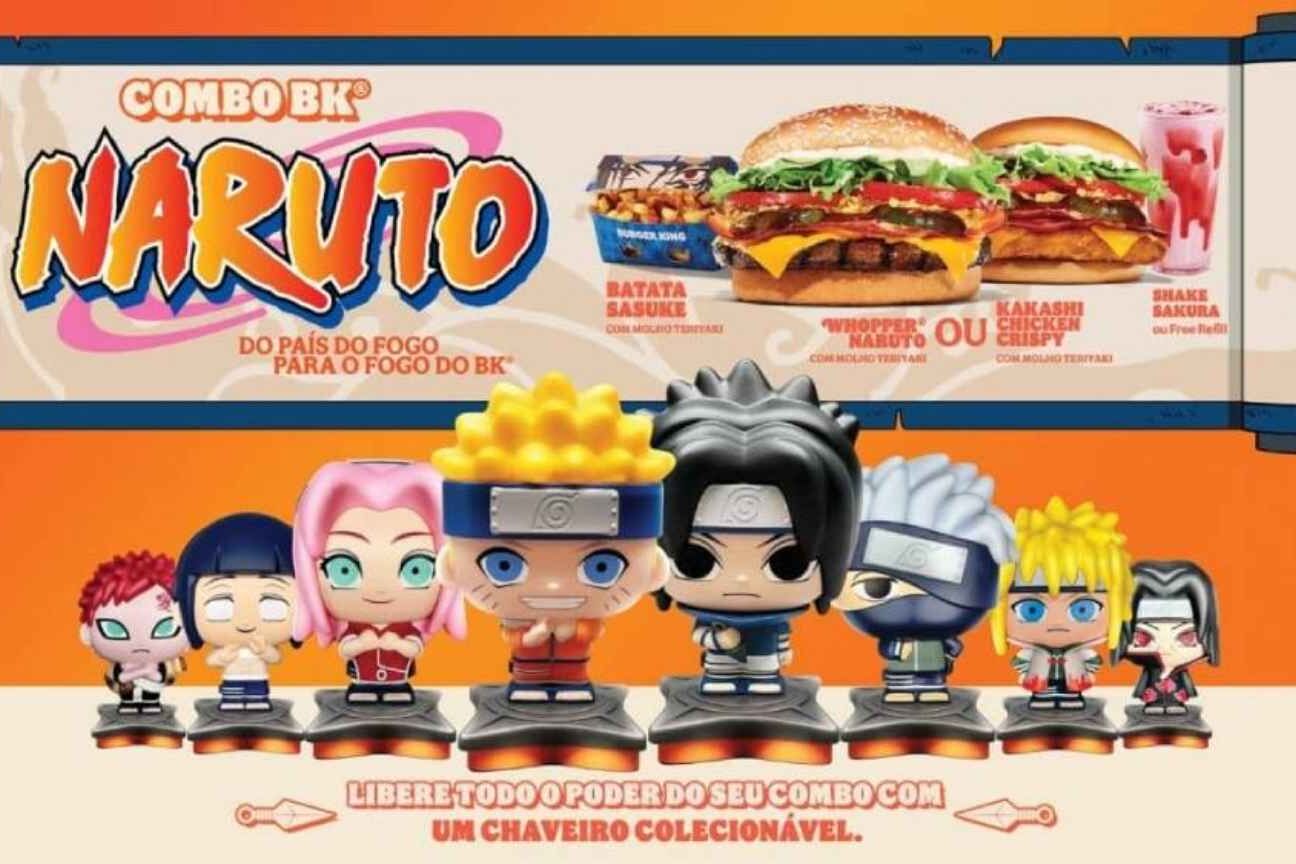 Burger King lança campanha temática de Naruto com combos especiais e brindes