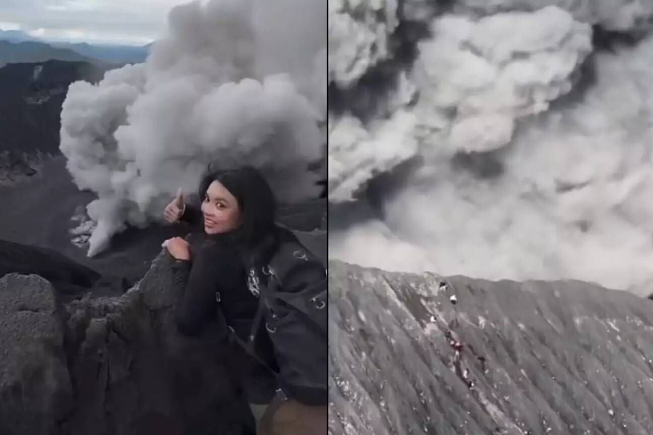 Turista arrisca vida ao escalar vulcão ativo na Indonésia e provoca indignação online
