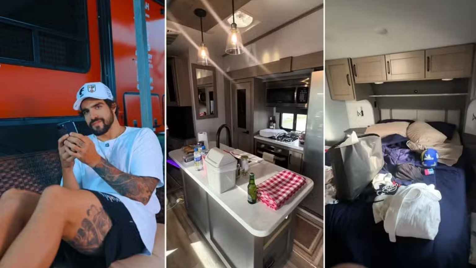 Caio Castro troca hotéis por motorhome de luxo para viver nova paixão