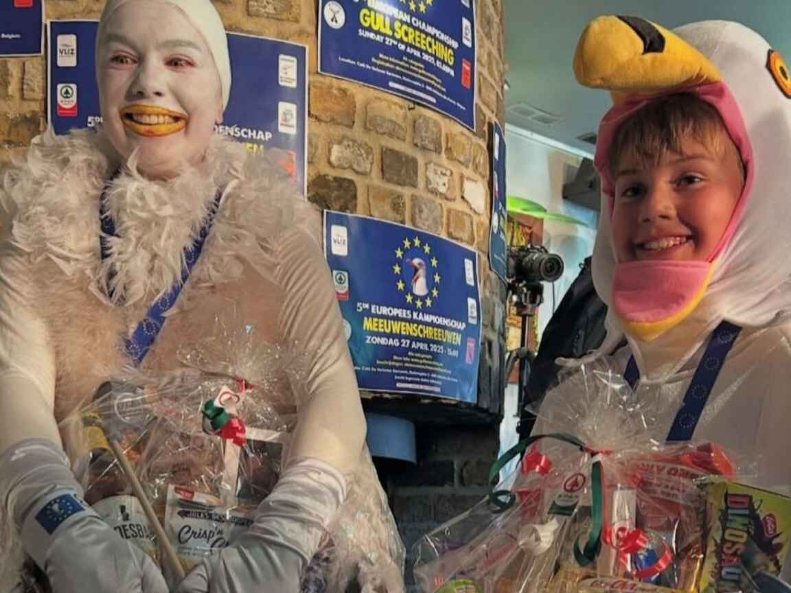 Campeonato de Gritos de Gaivota reúne 60 competidores na Bélgica e premia melhores imitações