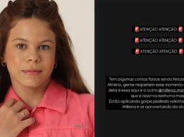 Família de Millena Brandão alerta sobre golpes após morte da atriz mirim de 11 anos
