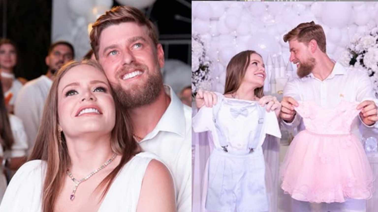 Paulinha Leite anuncia gravidez de gêmeos com chá revelação emocionante