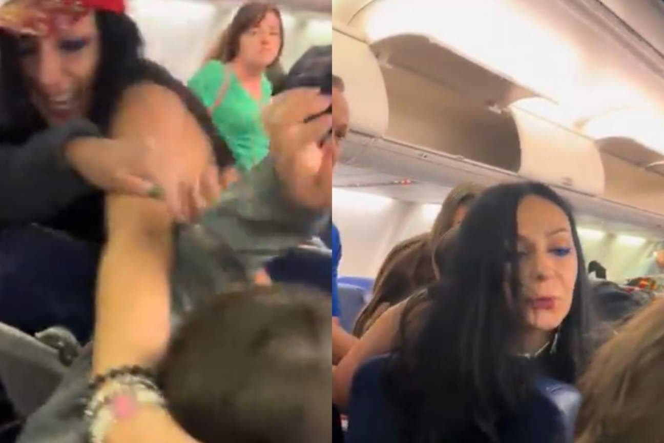 Passageira americana agride e cospe em brasileira dentro de avião e vídeo viraliza