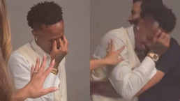 Éder Militão chora em casamento com Tainá Castro ao conhecer o cantor Gusttavo Lima