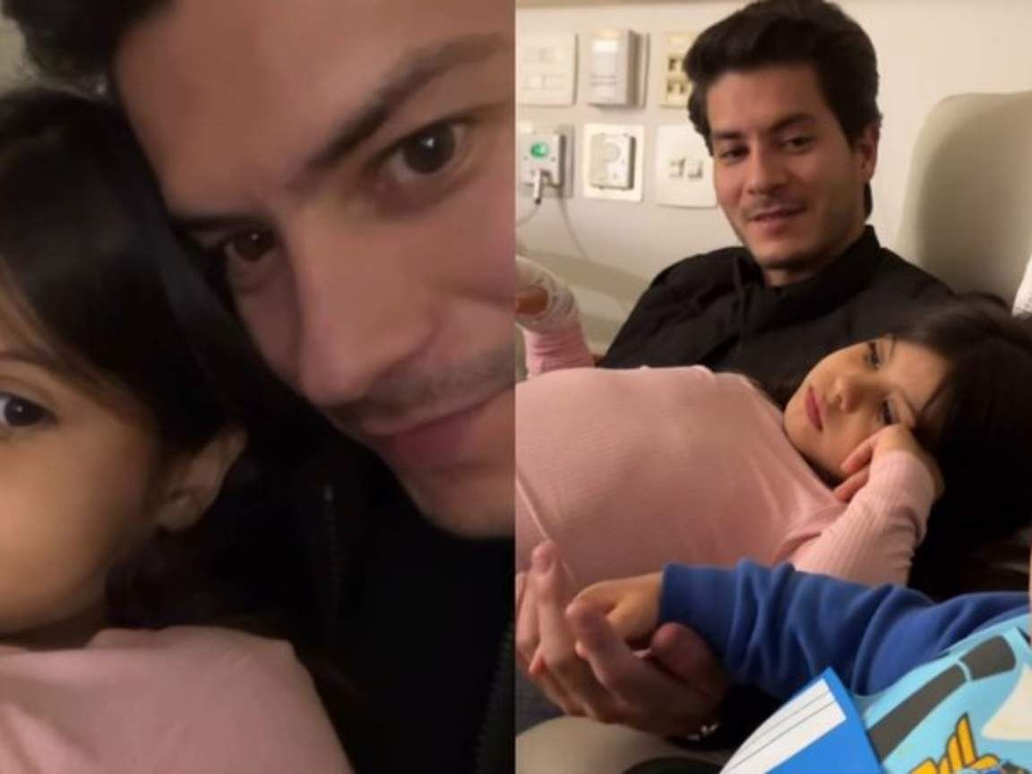 Arthur Aguiar visita filha no hospital, que pediu o irmão caçula de 'presente'