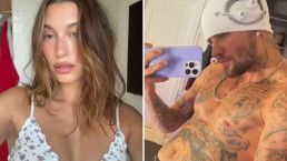 Hailey Bieber reage com emoji de 'ranço' a post de Justin Bieber sem camisa