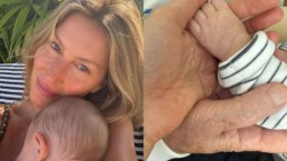 Gisele Bündchen posta fotos raras do filho caçula e do namorado, Joaquim Valente