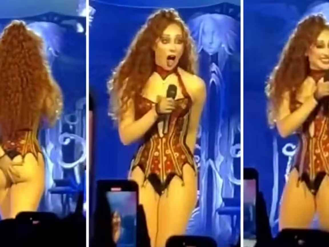 Chappell Roan se assusta com o próprio bumbum em show; veja