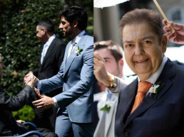 Genro de Faustão, Julinho Casares, posta fotos inéditas do apresentador no casamento
