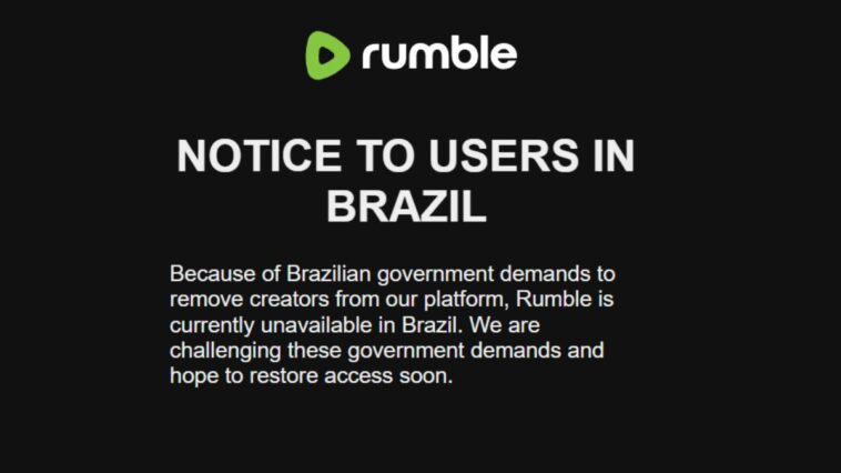 Rumble decide sair do Brasil após diversas ações judiciais