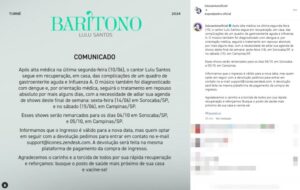 Foto: Reprodução / Instagram @lulusantosoficial