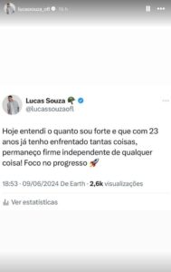 Foto: Reprodução / Instagram @lucassouza_ofl