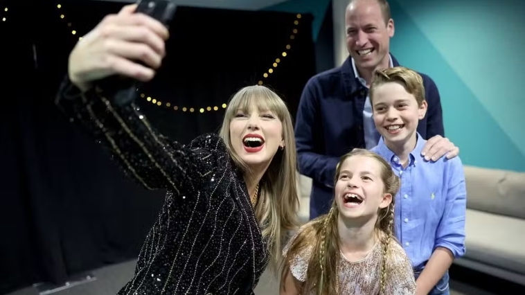 Taylor Swift tira foto com o príncipe William e seus filhos - Foto: Instagram