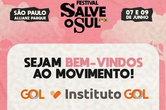 A GOL Linhas Aéreas participa do Festival Salve o Sul - Foto: Reprodução