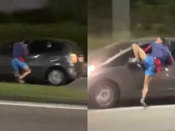 Homem pendurado em carro no Rio de Janeiro - Foto: YouTube