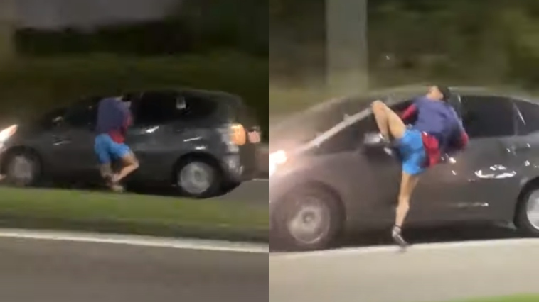 Homem pendurado em carro no Rio de Janeiro - Foto: YouTube