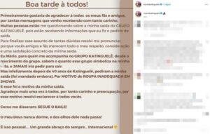 Foto: Reprodução / Instagram @mariokatinguele