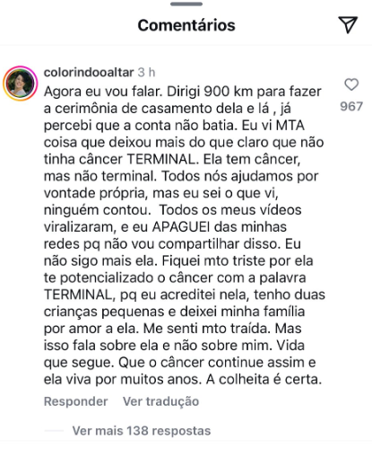 Celebrante fala sobre casamento de Isabel Veloso e se diz traída - Foto: Instagram