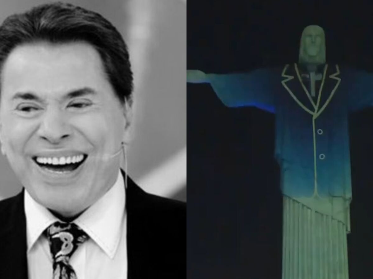 Cristo Redentor é iluminado em homenagem a Silvio Santos - Foto: Reprodução / SBT