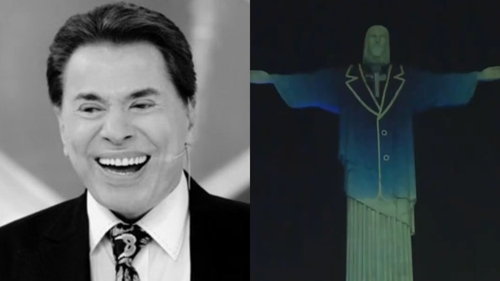 Cristo Redentor é iluminado em homenagem a Silvio Santos - Foto: Reprodução / SBT