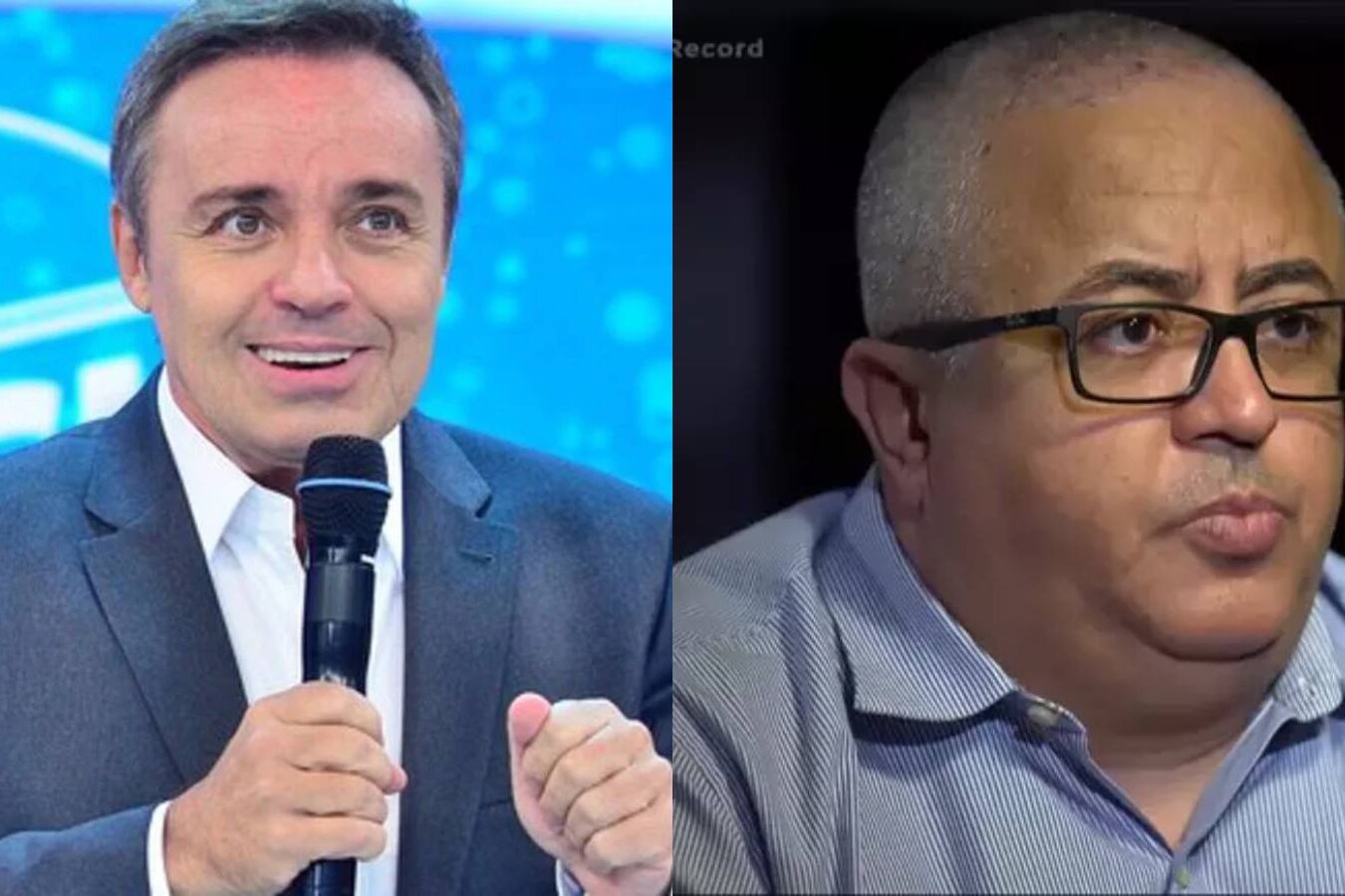 Gugu Liberato e o suposto filho mais velho, Ricardo Rocha - Foto: RecordTV