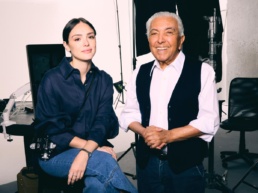 Isabelle Drummond ao lado de Mauricio de Sousa - Foto: Igor Reis