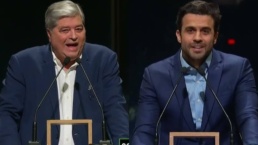 José Luiz Datena e Pablo Marçal antes da agressão com cadeira em debate - Foto: TV Cultura