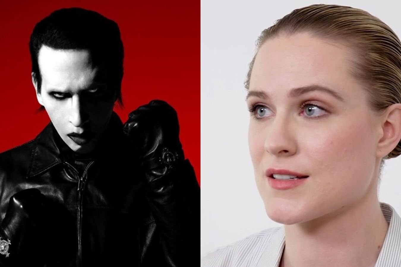 Marilyn Manson e Evan Rachel Wood - Foto: Reprodução / Instagram @marilynmanson @mrperou / YouTube