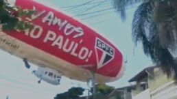 Dirigível do São Paulo cai em Osasco e agita torcedores