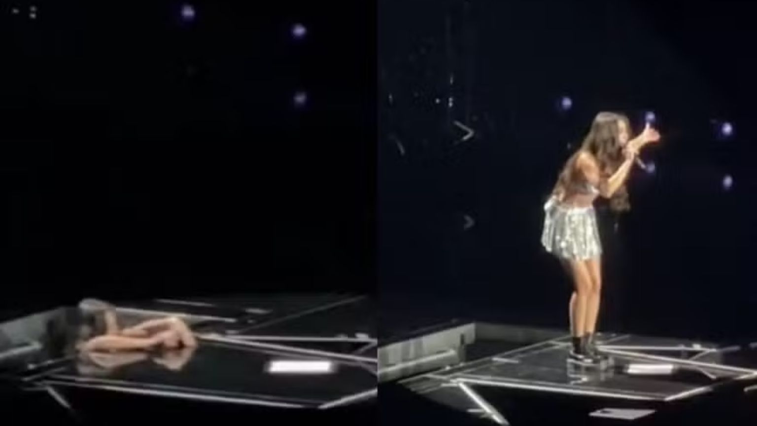 Olivia Rodrigo cai em buraco durante show na Austrália