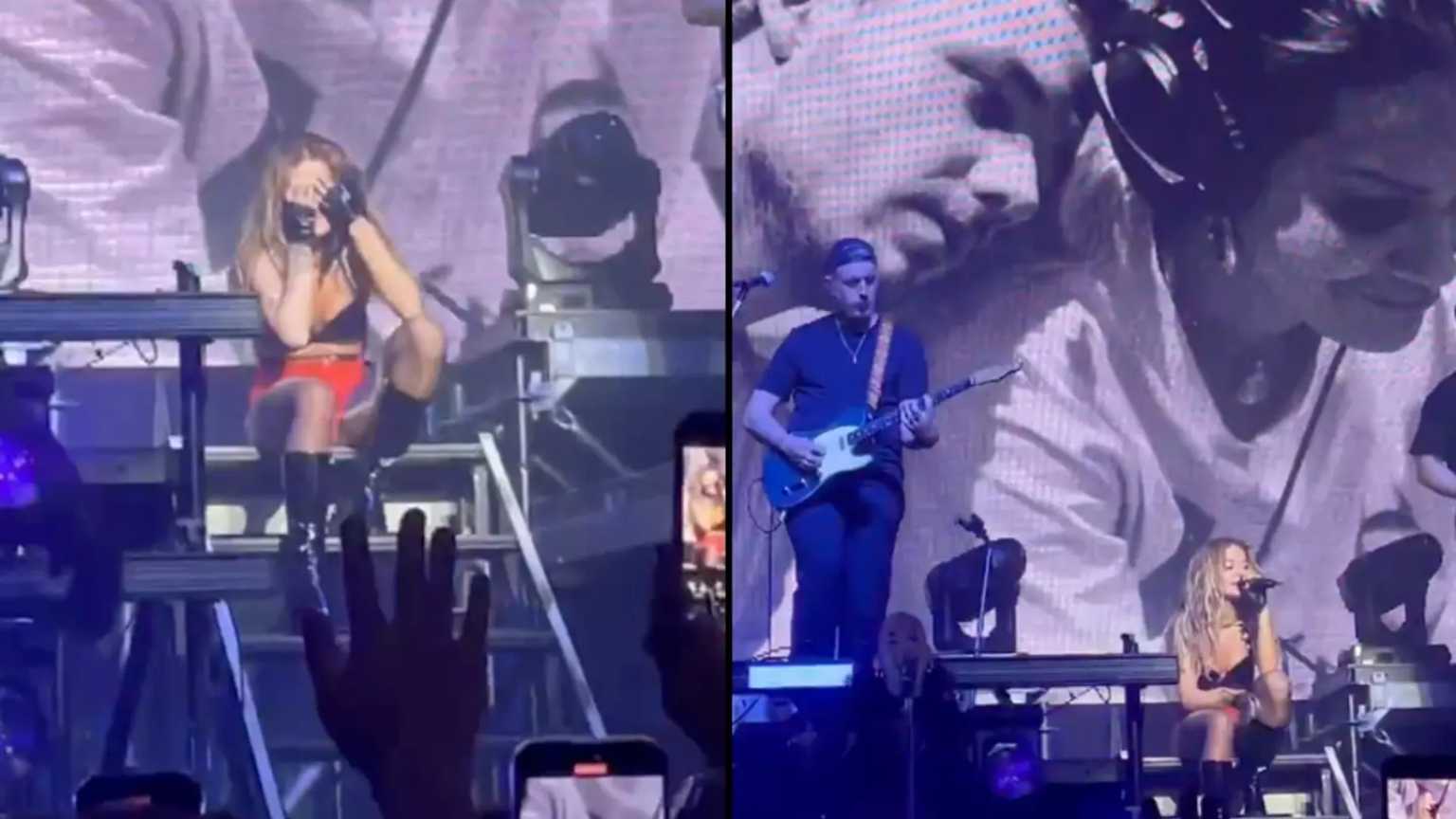 Rita Ora chora em show ao cantar música que escreveu com Liam Payne