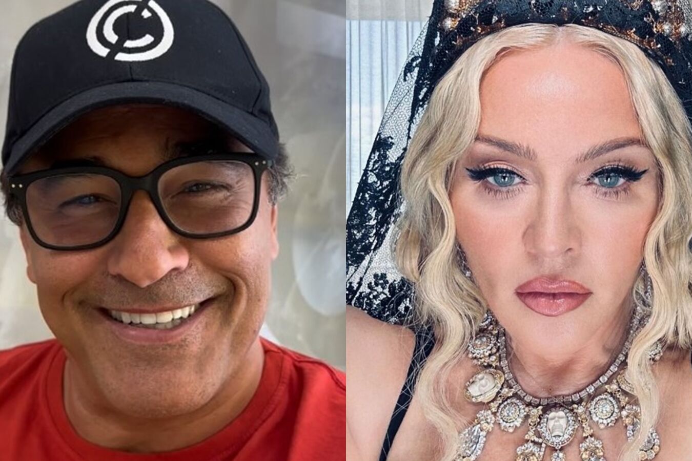 Luciano Szafir e Madonna - Foto: Reprodução / Instagram @szafiroficial @madonna