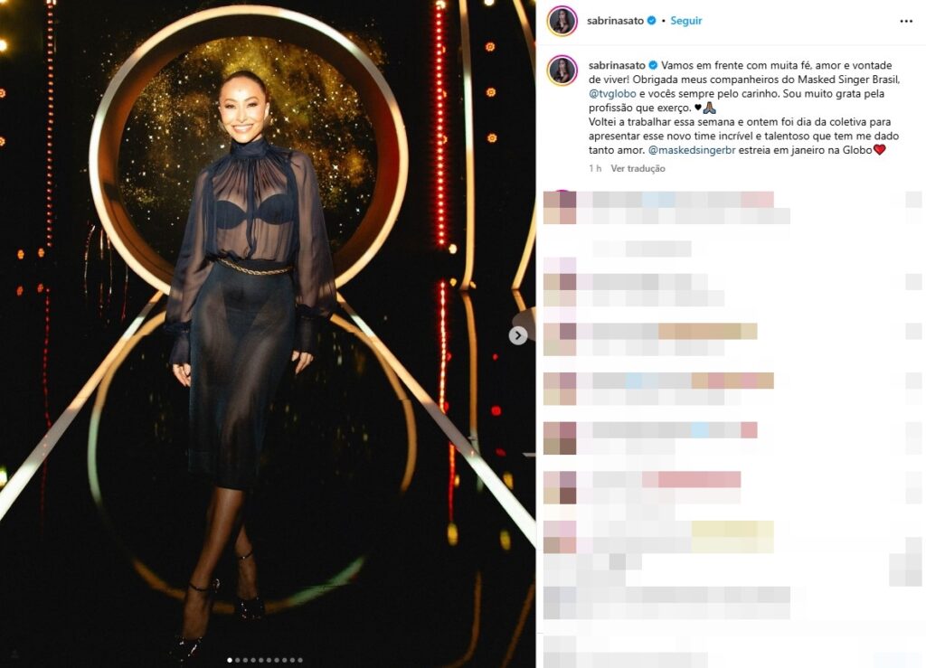 Foto: Reprodução /Instagram @sabrinasato