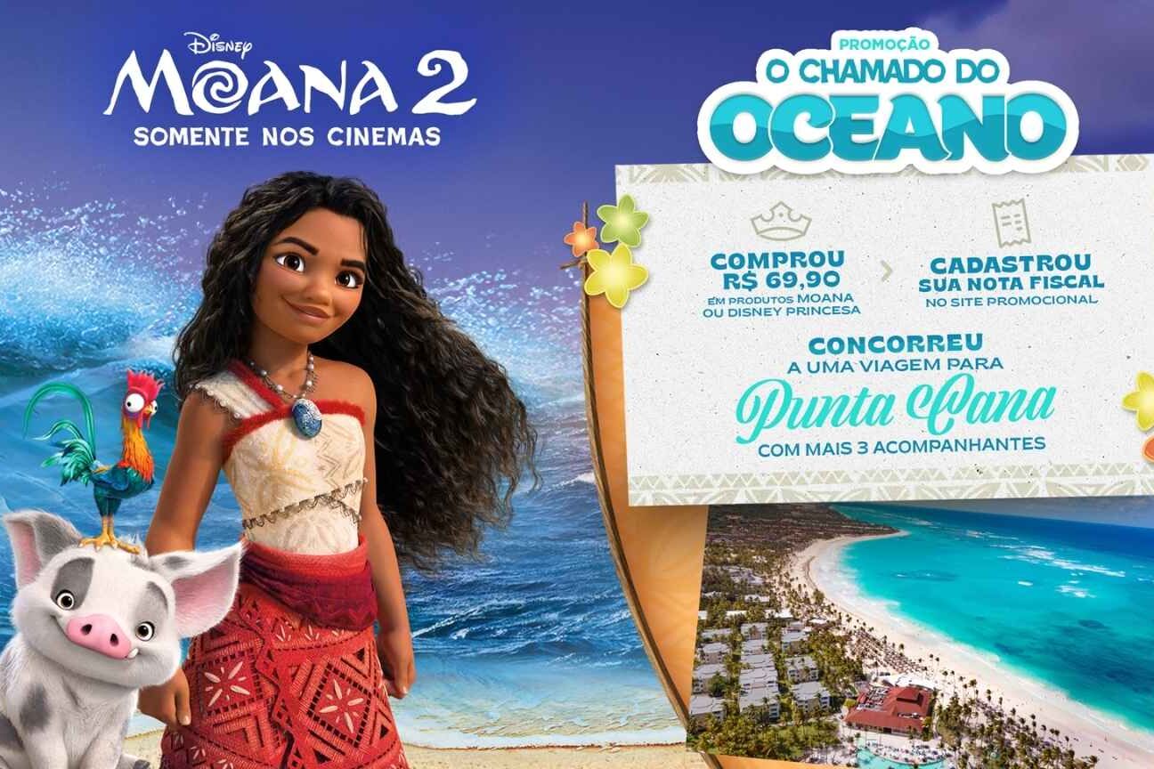 Disney Brasil celebra lançamento de 'Moana 2' e oferece viagem para Punta Cana