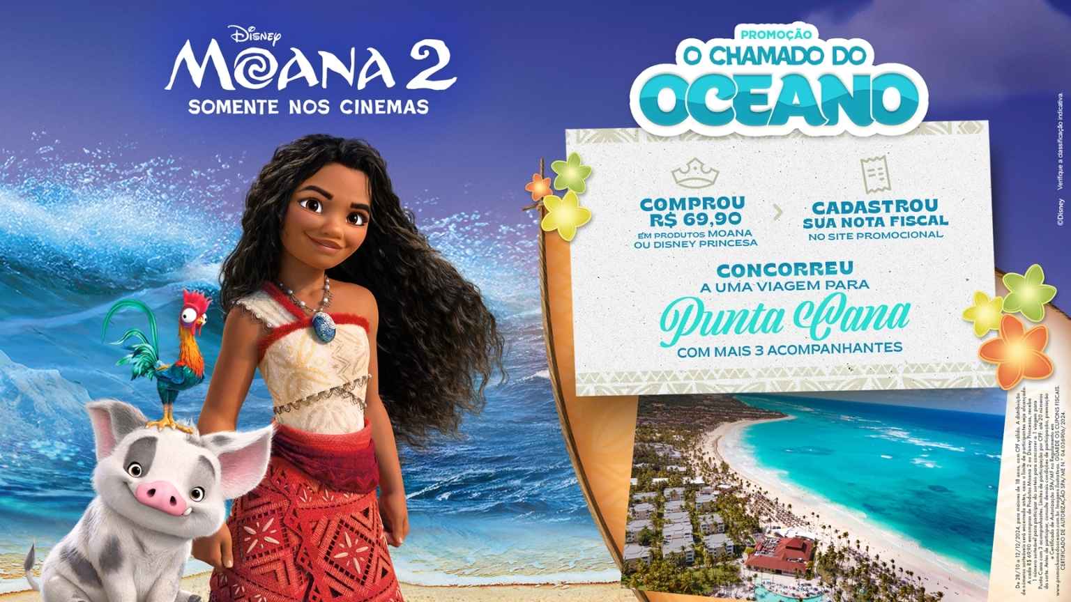 Disney Brasil celebra lançamento de 'Moana 2' e oferece viagem para Punta Cana