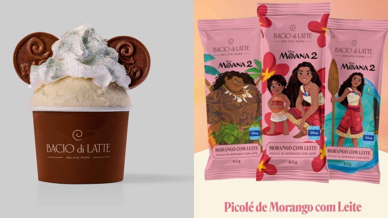 Bacio di Latte lança Picolé Moana 2 em parceria com a Disney e participa da D23 no Brasil