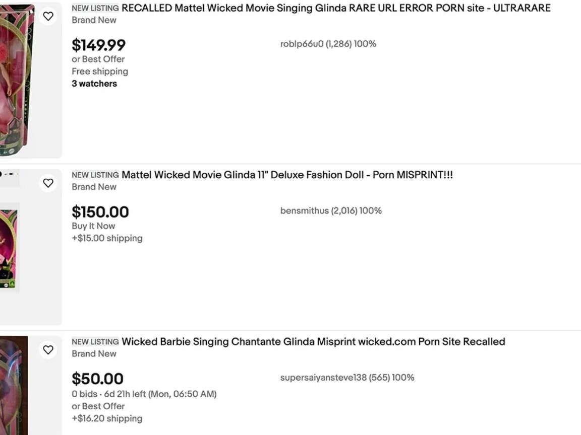 Bonecas de Wicked com erro