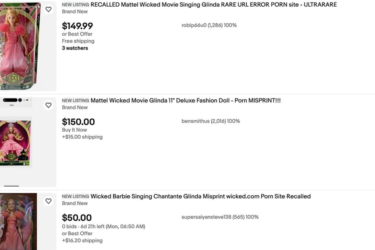 Bonecas de Wicked com erro 