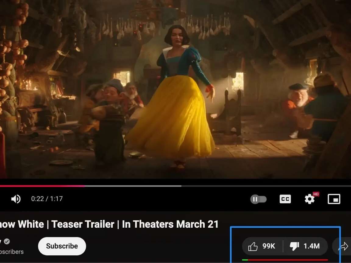 Novo trailer de Branca de Neve já recebeu chuva de dislikes no YouTube
