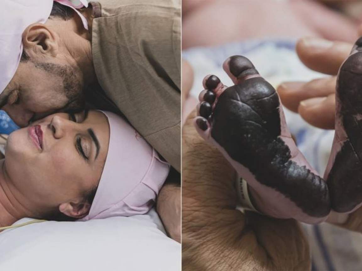 Zezé Di Camargo e Graciele Lacerda comemoram o nascimento da filha, Clara Camargo