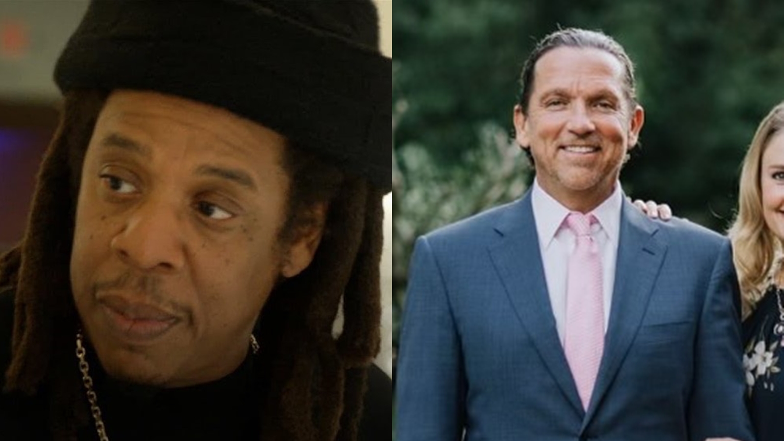 Jay-Z e Tony Buzbee - Foto: Reprodução / YouTube / Instagram @tonybuzbee