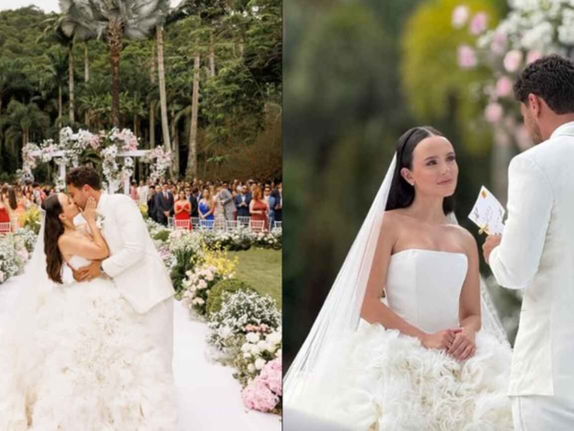 Larissa Manoela e André Luiz Frambach celebram terceiro casamento com cerimônia emocionante