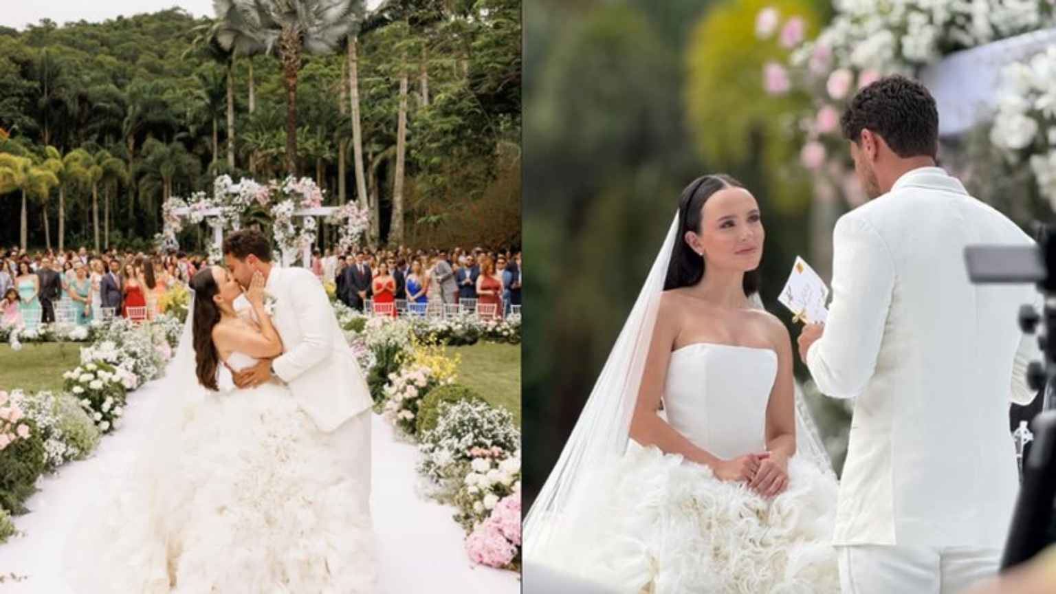 Larissa Manoela e André Luiz Frambach celebram terceiro casamento com cerimônia emocionante