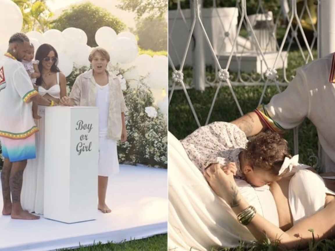 Neymar Jr e Bruna Biancardi anunciam gravidez de mais uma menina em chá revelação especial