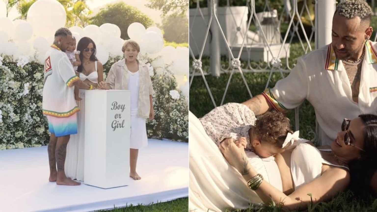 Neymar Jr e Bruna Biancardi anunciam gravidez de mais uma menina em chá revelação especial