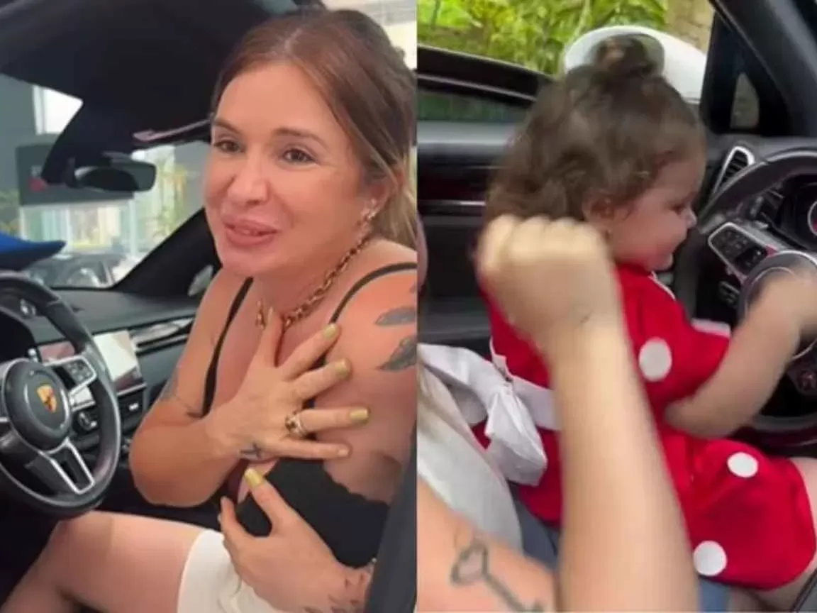Filha de Viih Tube, Lua, dá Porsche Cayenne de presente para a avó: 'Minha filha é mais rica do que eu'