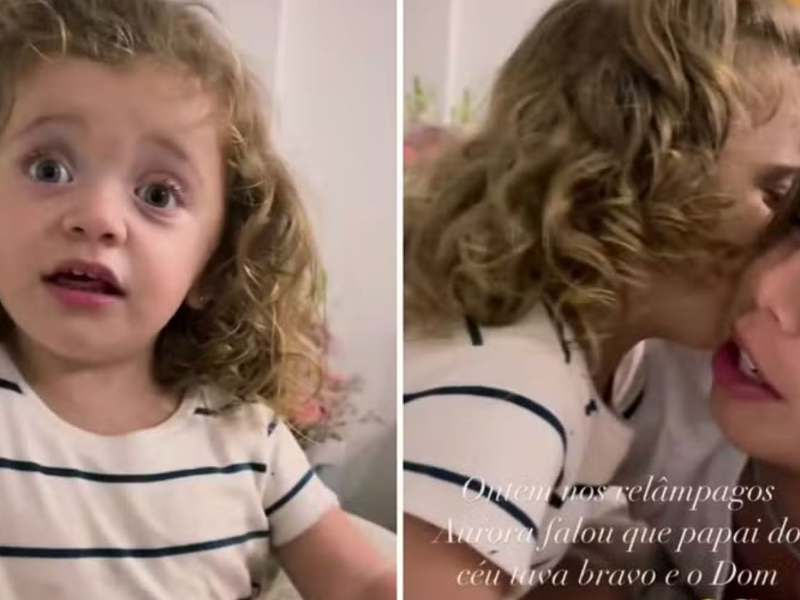 Pedro Scooby mostra momento fofo da filha Aurora consolando o irmão Dom durante tempestade