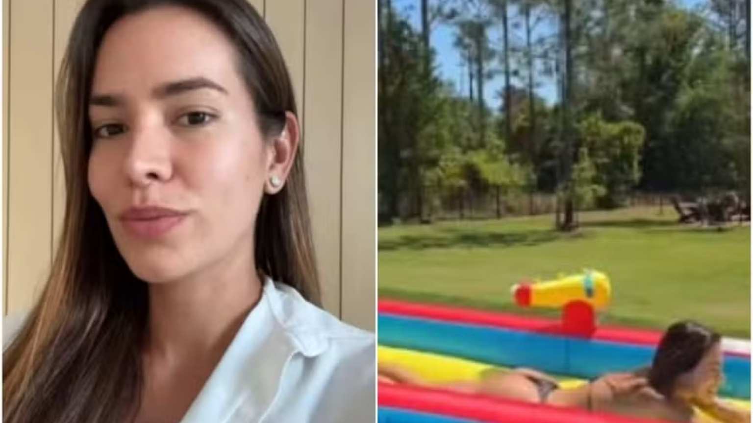 Adriana Sant'Anna rebate críticas por vídeo de biquíni 'enfiado' com os filhos